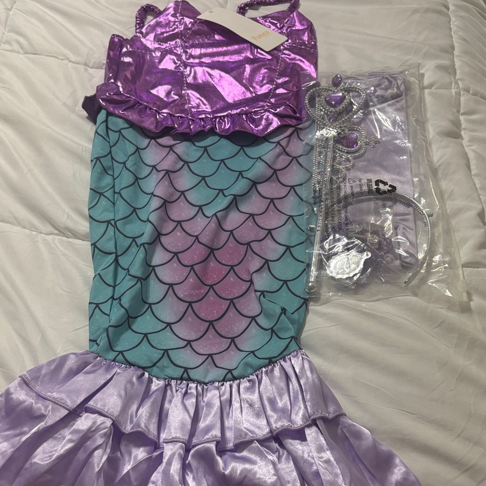 Sparkling Purple and Teal Mermaid Costume for Kids